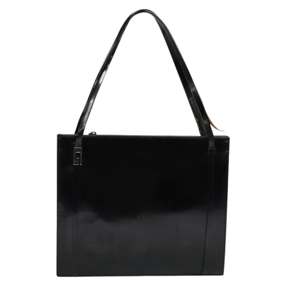 GUCCI Shoulder Bag Patent Leather Black Silver - Picture 2 of 16